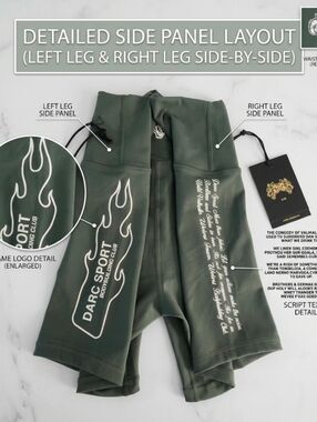 NWT Darc Sport "She" Limited Edition Shorts - Forest Green (323/500)